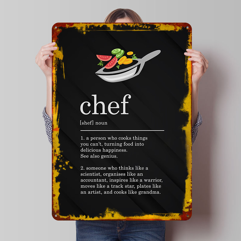 Home Cooking Definition - Placa de Metal Vintage Personalizada com