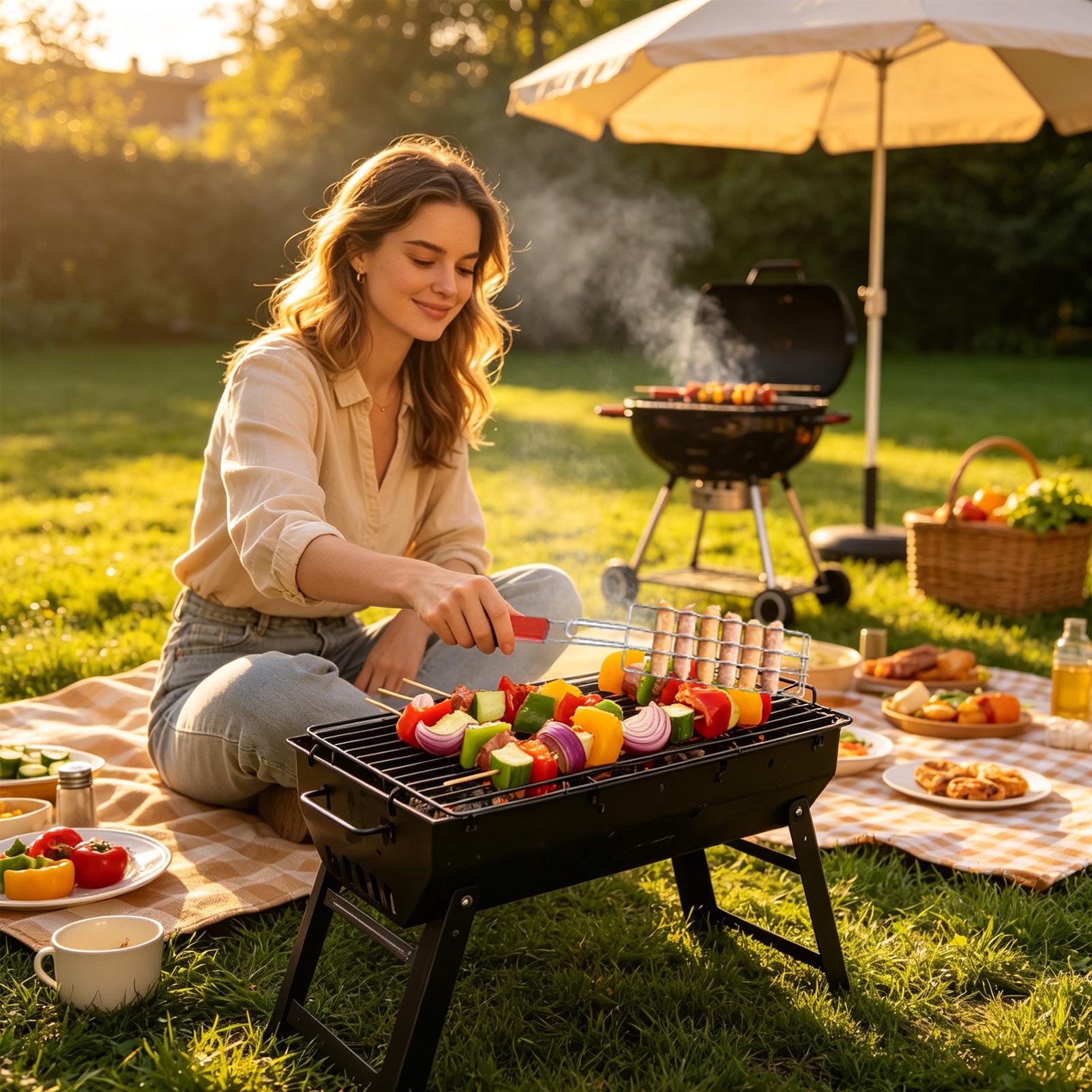 Cesta para churrasco com cabo  - Home Cooking Business avaliação e preço