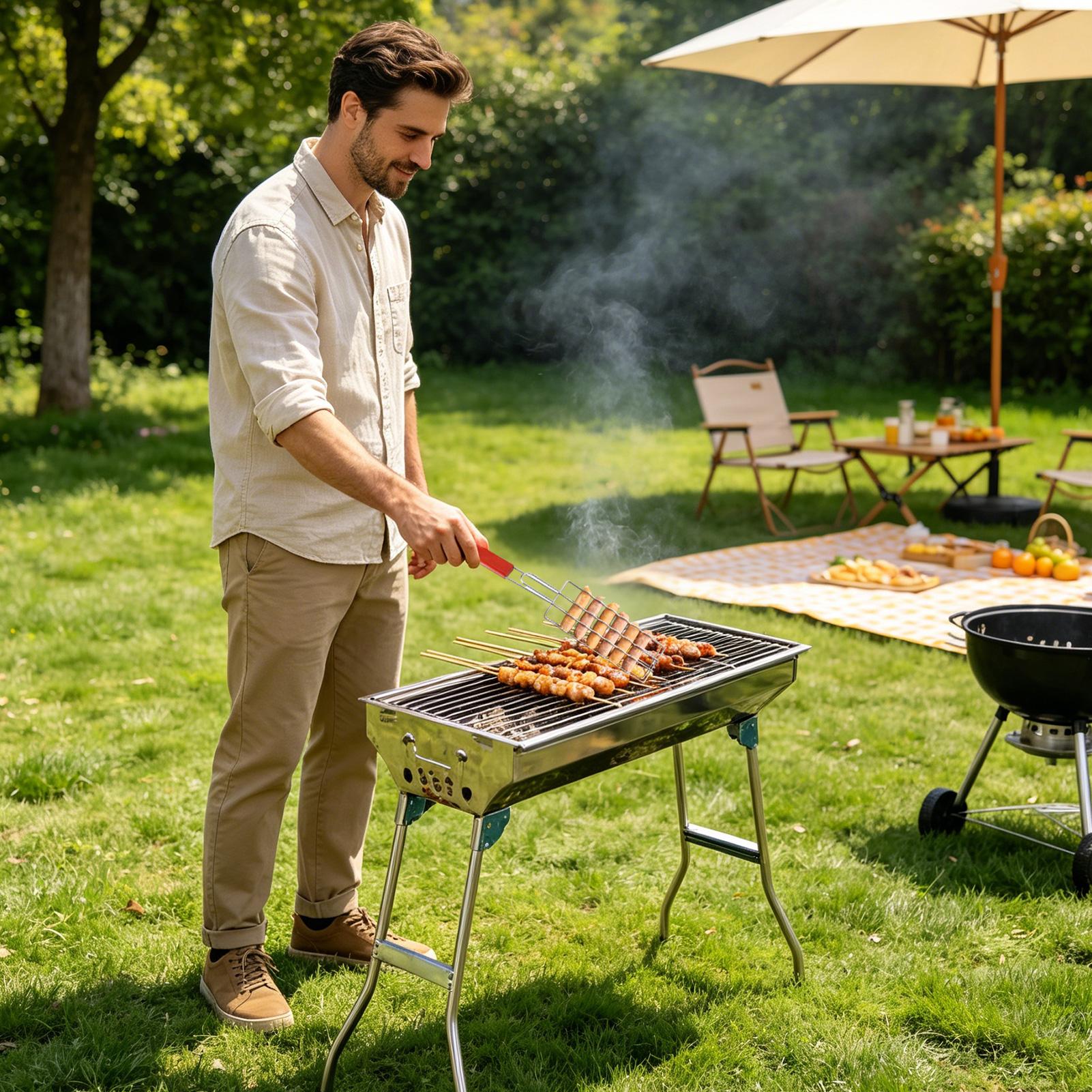Cesta para churrasco com cabo  - Home Cooking Business avaliação e preço